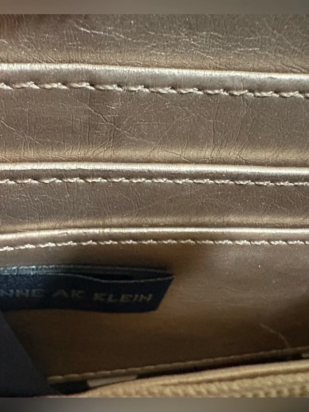 Anne Klein Croc-Embossed Dark Brown Wristlet Wallet with Gold Hardware